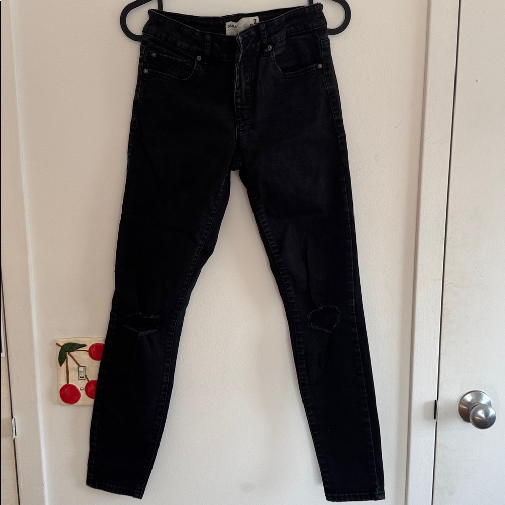 Black Garage Distressed Skinny Jean